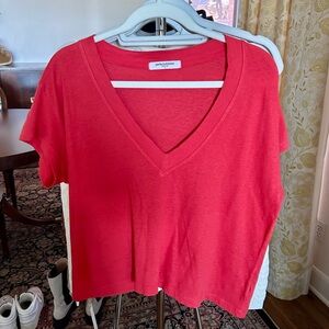 perfectwhitetee Scarlet V-Neck Short Sleeve Tee